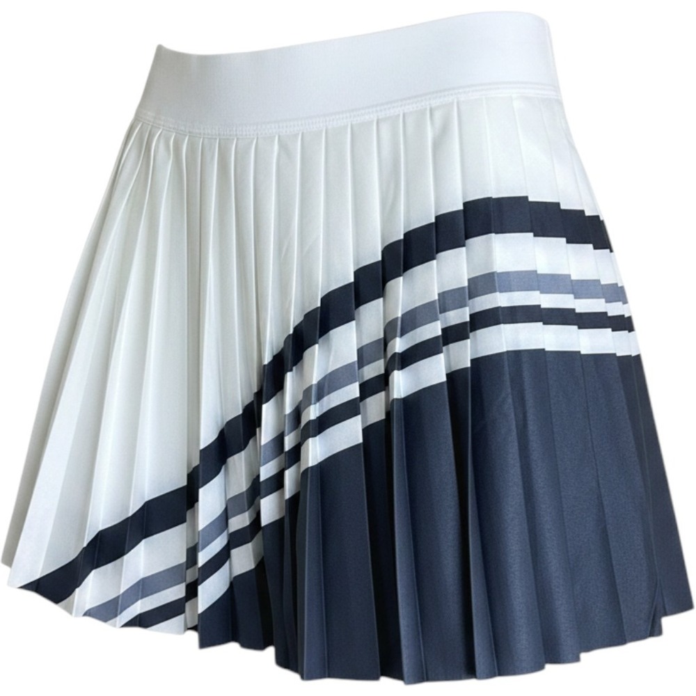 Athleta Match Point Pleated Colorblock Skort White Navy Blue XL New Tennis Sport